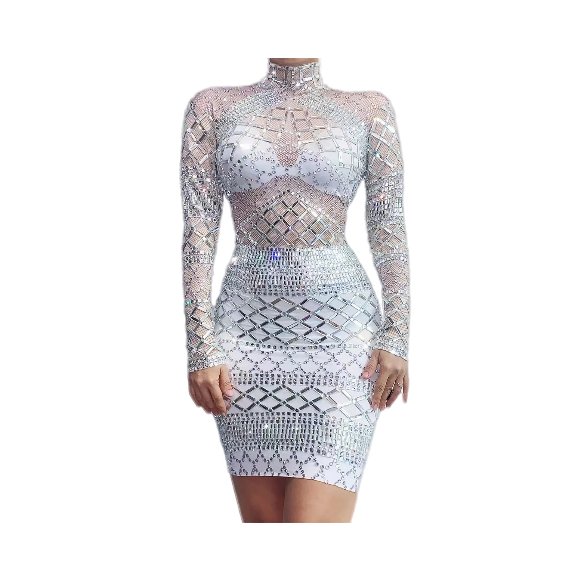 Shining Silver Sequins Rhinestone Dress WomenBirthday Festival Sexy Costume Prom CelebrateBling Mirrors Evening Ballroom A211
Shining Silver Sequins Rhinestone Dress WomenBirthday Festival Sexy Costume Prom CelebrateBling Mirrors Evening Ballroom A211