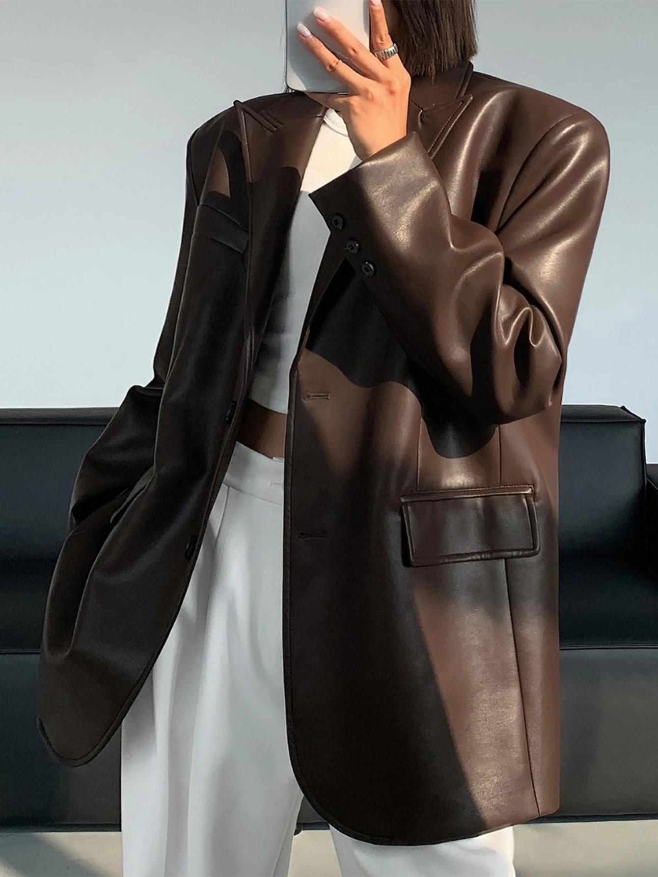 Women's Autumn Blazer Cool-Sweet Streetwear Solid Color Long Sleeve Lapel Single-Breasted Casual Fashion Top
Women's Autumn Blazer Cool-Sweet Streetwear Solid Color Long Sleeve Lapel Single-Breasted Casual Fashion Top