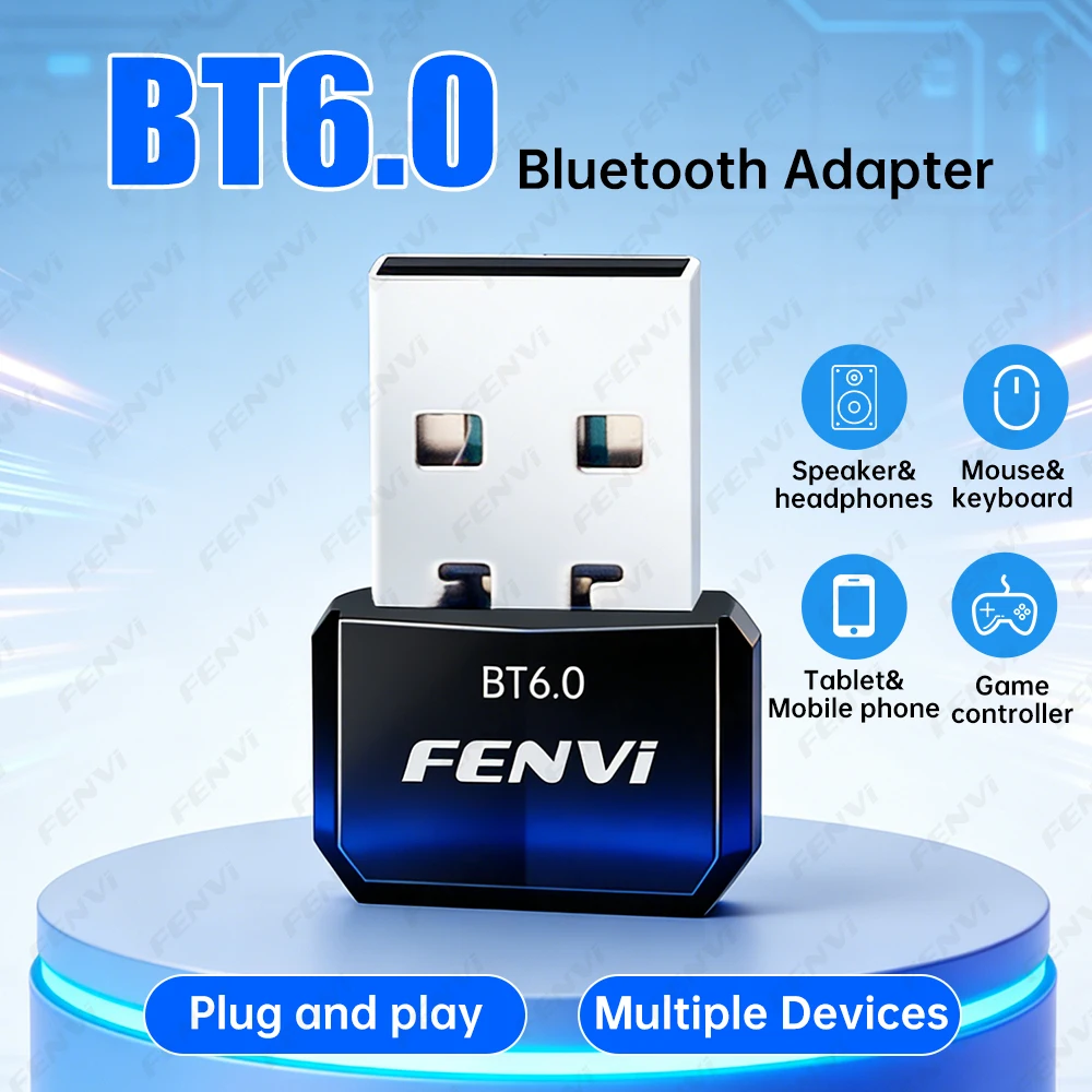 USB Bluetooth 6.0 Adapter BT 5.4 Dongle For PC Windows 11/10/8.1 Bluetooth Receiver&Transmitter for Mouse Keyboard Speaker Music
USB Bluetooth 6.0 Adapter BT 5.4 Dongle For PC Windows 11/10/8.1 Bluetooth Receiver&Transmitter for Mouse Keyboard Speaker Music