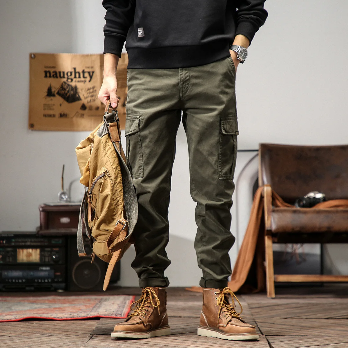 Retro Big Pockets Cotton Cargo Pants Men Casual Straight Slim Fits Trousers Streetwear Tactical Pants Clothing
Retro Big Pockets Cotton Cargo Pants Men Casual Straight Slim Fits Trousers Streetwear Tactical Pants Clothing
