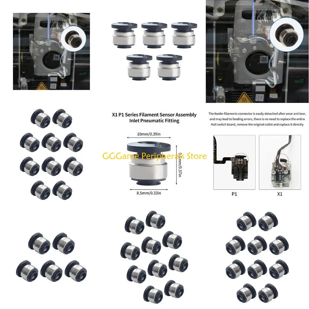 U55B ABS Pneumatic Connectors Hall Switches for X1C 3D Printer Materials Feeding
U55B ABS Pneumatic Connectors Hall Switches for X1C 3D Printer Materials Feeding