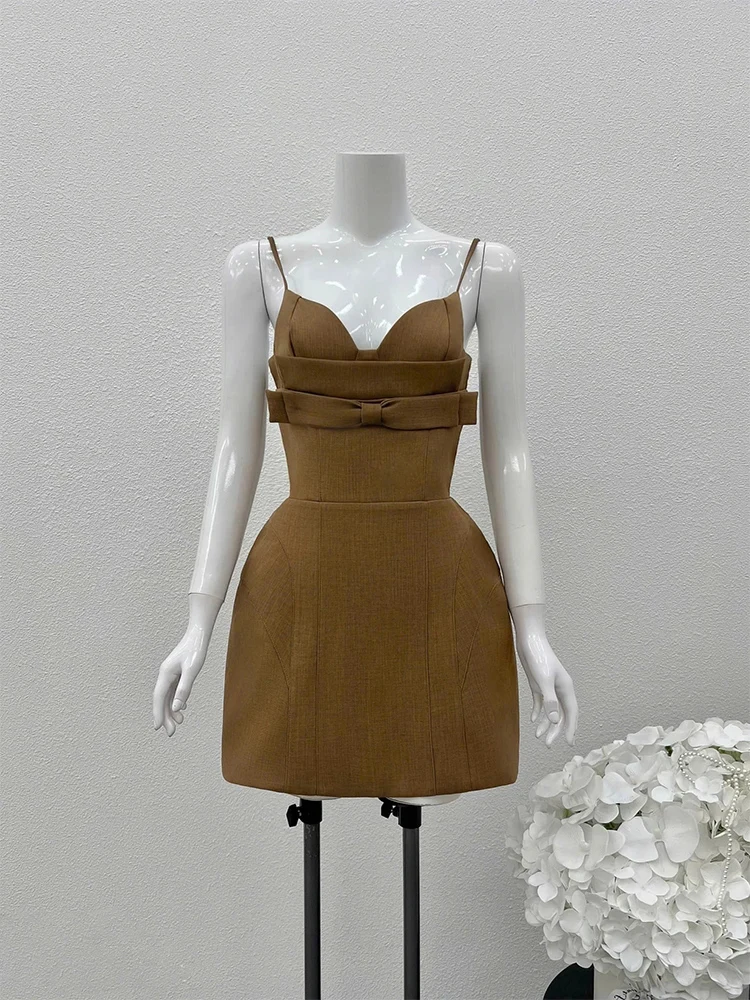 Elegant Pure Desire Sexy Strap Dress Women's Summer New High-End Knot Slimming Short Dress V-neck A-line Skirt
Elegant Pure Desire Sexy Strap Dress Women's Summer New High-End Knot Slimming Short Dress V-neck A-line Skirt