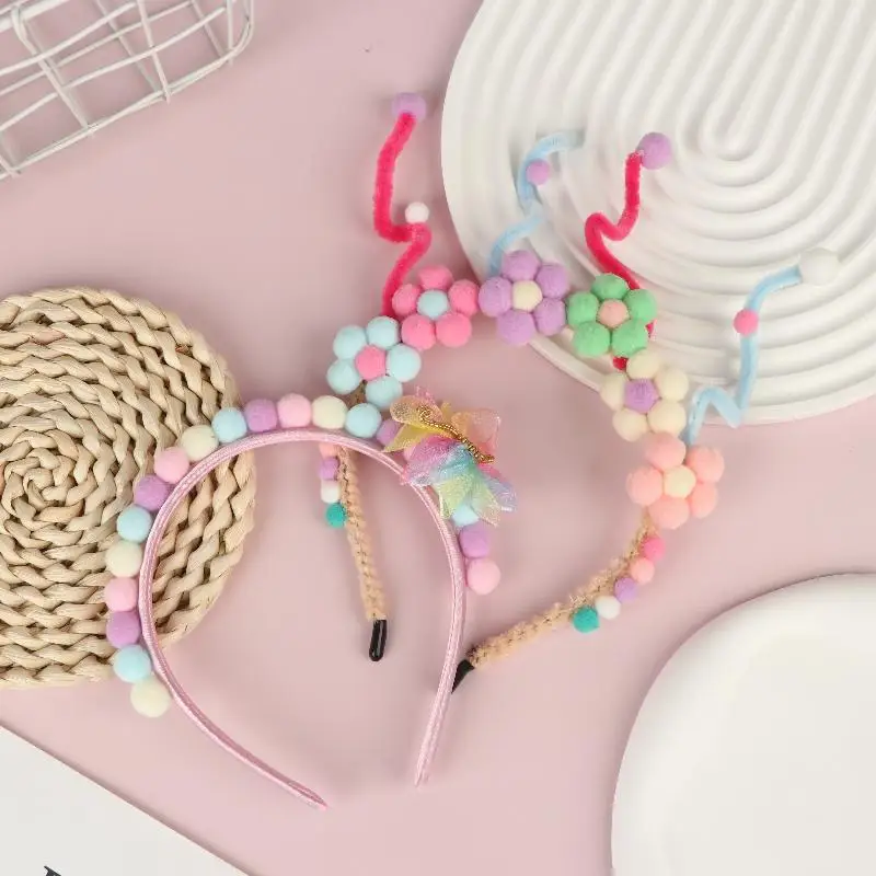 Cute Rainbow Balls Flower Hair Bands Princess Headband Sweet Plush Head Hoop Baby Girls Headwear Accessories
Cute Rainbow Balls Flower Hair Bands Princess Headband Sweet Plush Head Hoop Baby Girls Headwear Accessories