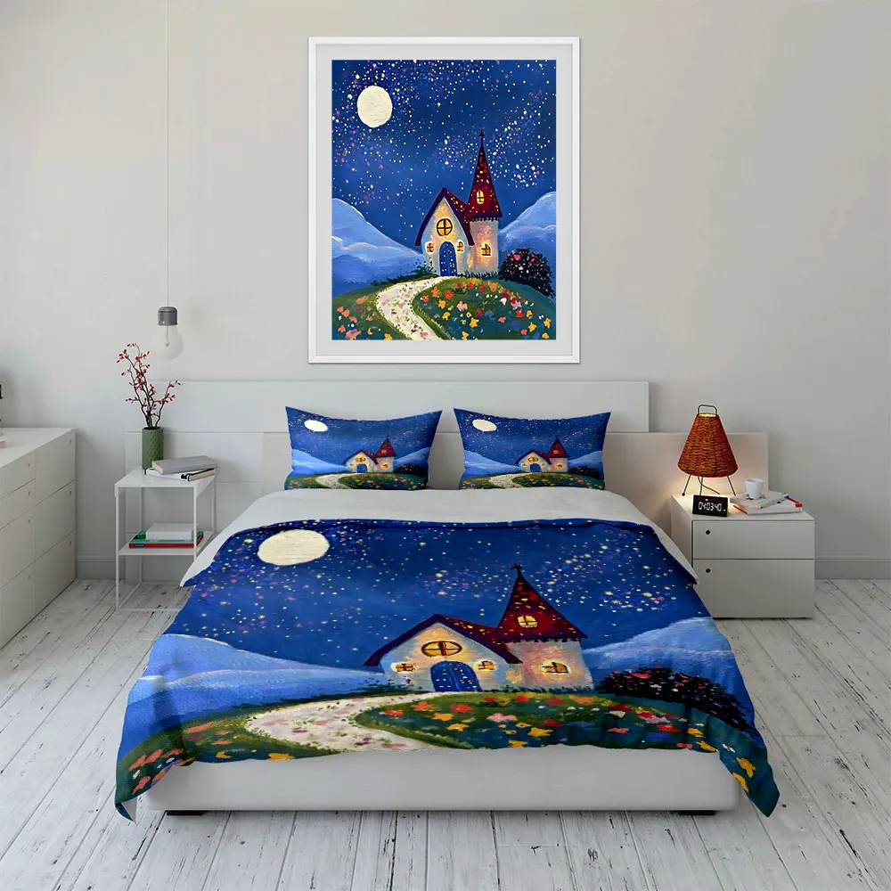 Fairy Tale Scenery Decor Set Bedding Set with 1 Duvet Cover 2 Pillowcases Single Double King Queen, Gift
Fairy Tale Scenery Decor Set Bedding Set with 1 Duvet Cover 2 Pillowcases Single Double King Queen, Gift