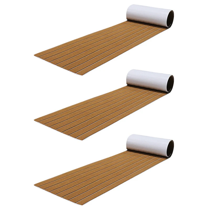 3Pcs 6MM Self Adhesive EVA Foam Teak Sheet Marine Boat Yacht Synthetic Decking Foam Floor Mat Flooring Brown 240X45cm
3Pcs 6MM Self Adhesive EVA Foam Teak Sheet Marine Boat Yacht Synthetic Decking Foam Floor Mat Flooring Brown 240X45cm