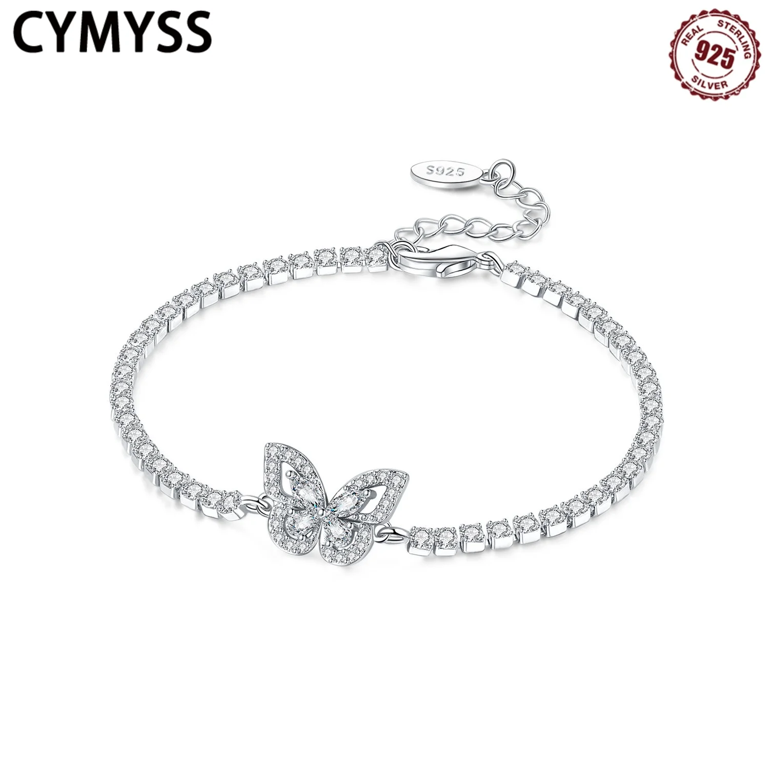 CYMYSS 925 Sterling Silver Sparkling Butterfly Bracelet Charm Fashion Designer Party Wedding Jewelry Holiday Gift
CYMYSS 925 Sterling Silver Sparkling Butterfly Bracelet Charm Fashion Designer Party Wedding Jewelry Holiday Gift