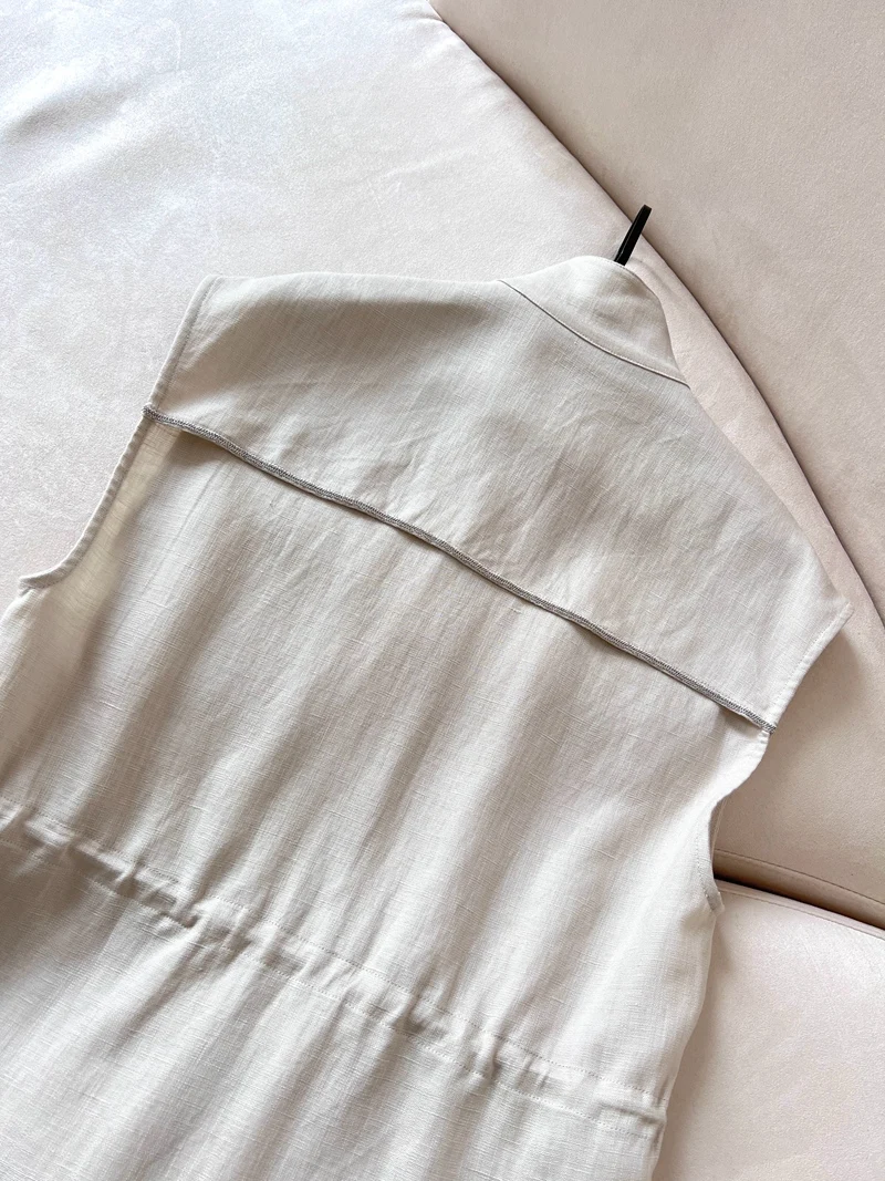 Женская легкая льняная майка с завязками на талии, повседневная модная рабочая одежда, белый шелковый жилет из лиоцелла, джет, летняя поездка на работу
Женская легкая льняная майка с завязками на талии, повседневная модная рабочая одежда, белый шелковый жилет из лиоцелла, джет, летняя поездка на работу