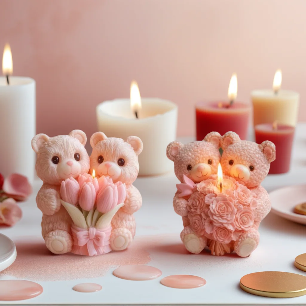 DIY Bear Flower Candles Silicone Mold for Birthday Parties Gifts Creative Ornament Resin Molds for Soap Candle Making Supplies
DIY Bear Flower Candles Silicone Mold for Birthday Parties Gifts Creative Ornament Resin Molds for Soap Candle Making Supplies