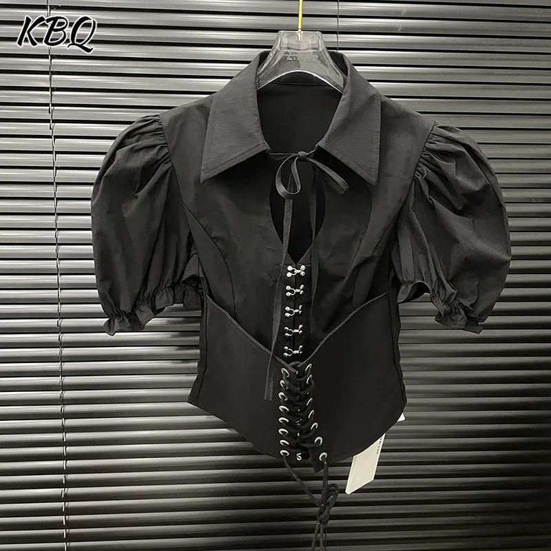KBQ French Style Temperament Solid Slimming Blouses For Women Laple Puff Sleeve Spring Elegant Shirts Female Fashion Style New
KBQ French Style Temperament Solid Slimming Blouses For Women Laple Puff Sleeve Spring Elegant Shirts Female Fashion Style New