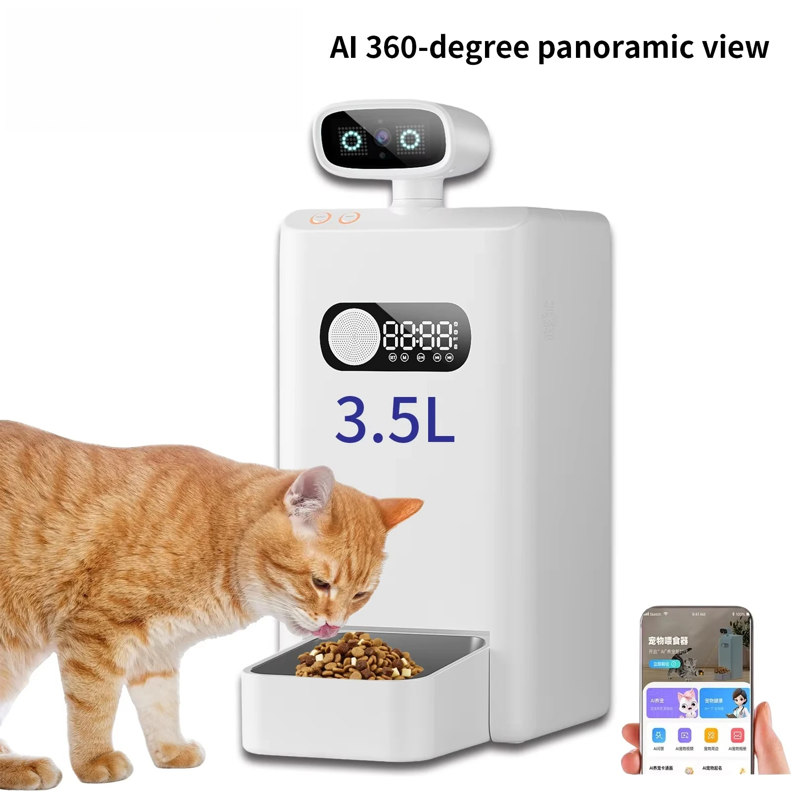 STLFAutomatic cat Feeder, 360-degree View CamerassApplication, Remote Control Pet Food Dispenser, Intelligent Dog Feeder
STLFAutomatic cat Feeder, 360-degree View CamerassApplication, Remote Control Pet Food Dispenser, Intelligent Dog Feeder