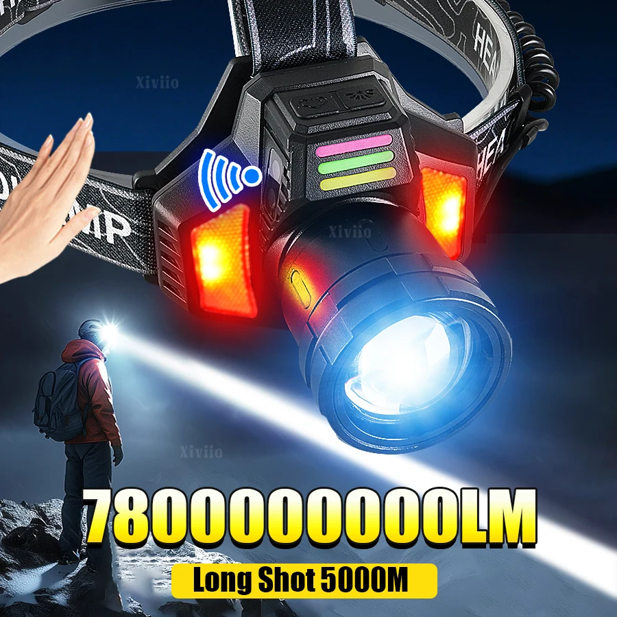 2026 НОВАЯ ультра яркая светодиодная фара, самый мощный налобный фонарь с датчиком движения, головной фонарик, уличный налобный фонарь, налобный фонарь 18650
2026 НОВАЯ ультра яркая светодиодная фара, самый мощный налобный фонарь с датчиком движения, головной фонарик, уличный налобный фонарь, налобный фонарь 18650