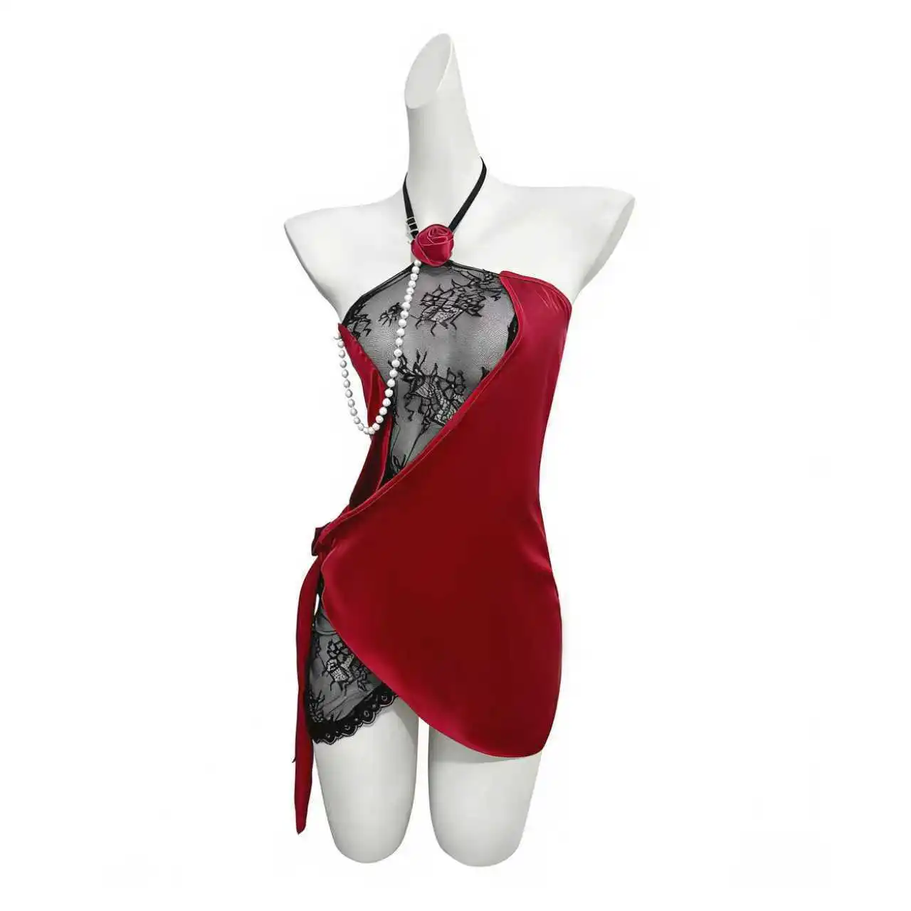 Sexy Lingerie Night Rose Lace-Up Dress Lace Sexy Flirtation Hanging Neck Backless Off-the-shoulder Pure Desire Dress Casual F37Q
Sexy Lingerie Night Rose Lace-Up Dress Lace Sexy Flirtation Hanging Neck Backless Off-the-shoulder Pure Desire Dress Casual F37Q