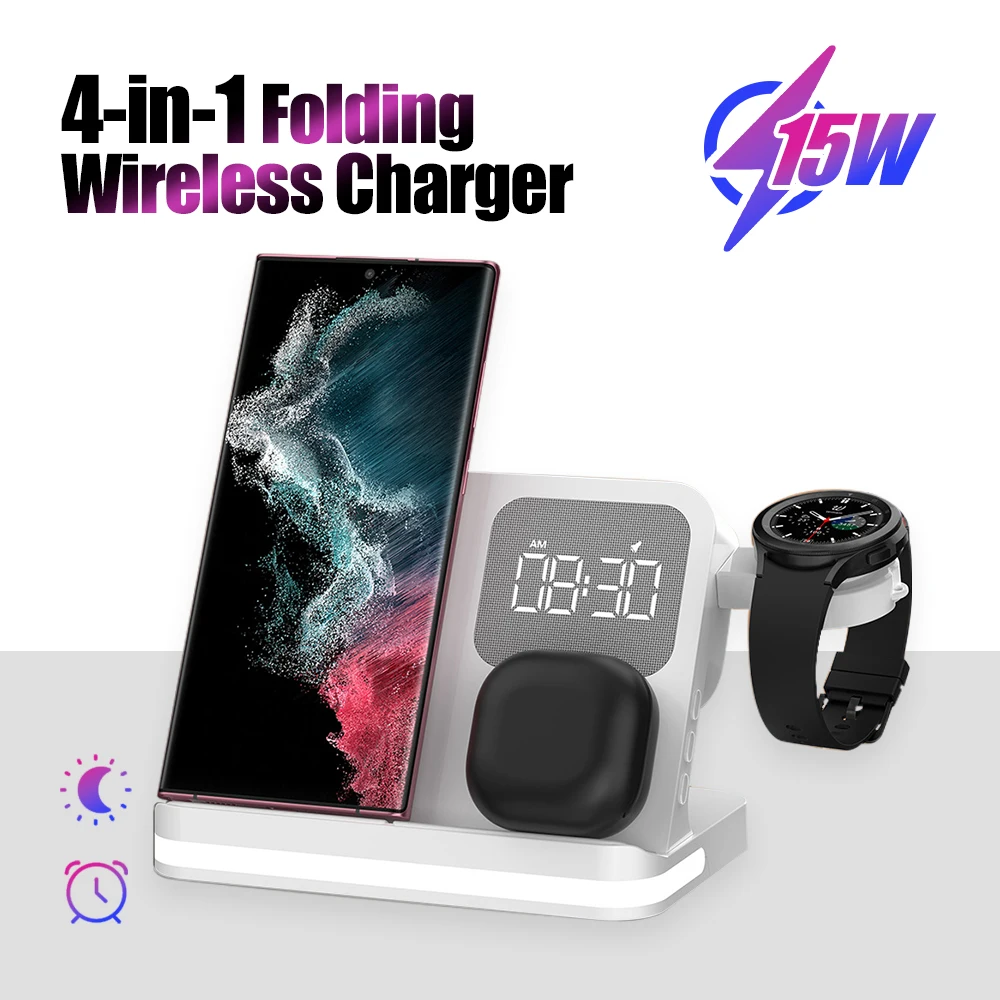 3-in-1 Wireless Charger Desk Lamp Clock Stand for Samsung S24/S23/S22 & Galaxy Watch 7/6/5/4 All-in-One Multifunctional Nightst
3-in-1 Wireless Charger Desk Lamp Clock Stand for Samsung S24/S23/S22 & Galaxy Watch 7/6/5/4 All-in-One Multifunctional Nightst