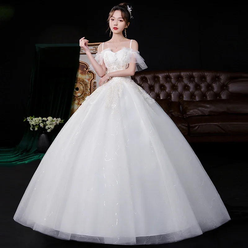Customized Wedding Dress Bride Strap Plus Size Lace Up Wedding Dresses Vestido De Novia Ball Gowns
Customized Wedding Dress Bride Strap Plus Size Lace Up Wedding Dresses Vestido De Novia Ball Gowns