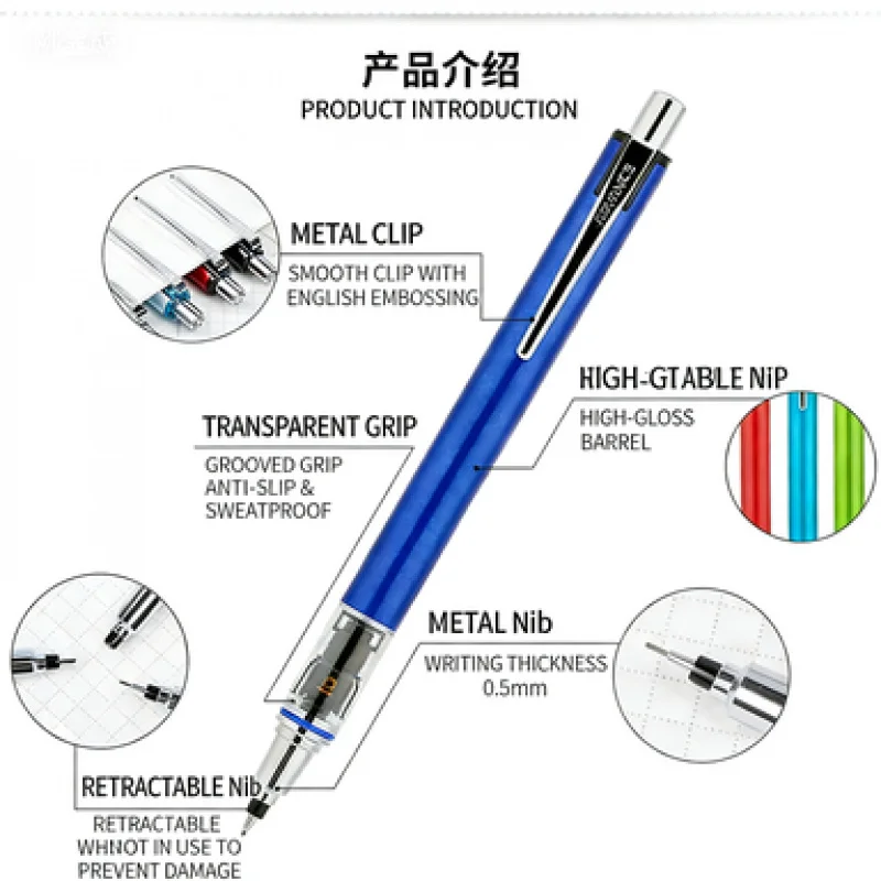 Mechanical Pencil Lead Rotation 0.5mm M5 559 High Precision Break Proof Lead Automatic Pencil for School Office
Mechanical Pencil Lead Rotation 0.5mm M5 559 High Precision Break Proof Lead Automatic Pencil for School Office