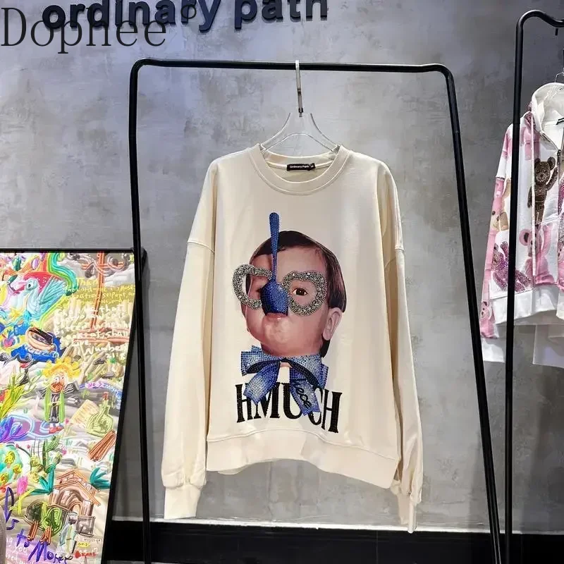 Trendy Hot Drilling Women/men Sweatshirt O-neck Oversize Pullover Top American Street High Quality Long Sleeve Diamonds Hoodie
Trendy Hot Drilling Women/men Sweatshirt O-neck Oversize Pullover Top American Street High Quality Long Sleeve Diamonds Hoodie