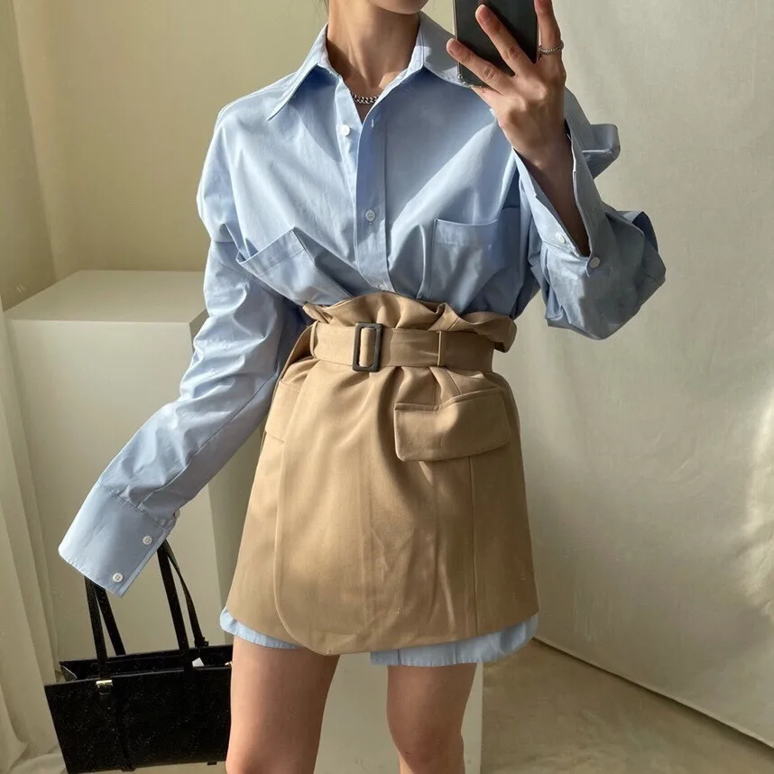 Fashionable Pure Color Loose BF Style Shirt Wrap Skirt Set High Waist Regular Length Long Sleeve Four Seasons Women's Ou...
Fashionable Pure Color Loose BF Style Shirt Wrap Skirt Set High Waist Regular Length Long Sleeve Four Seasons Women's Ou...