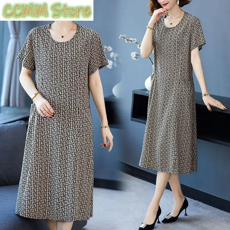 Female Clothing Casual O-Neck Midi Dress Vintage Summer Printed Short Sleeve Commute A-Line Fashion Pockets Spliced Dresses
Female Clothing Casual O-Neck Midi Dress Vintage Summer Printed Short Sleeve Commute A-Line Fashion Pockets Spliced Dresses