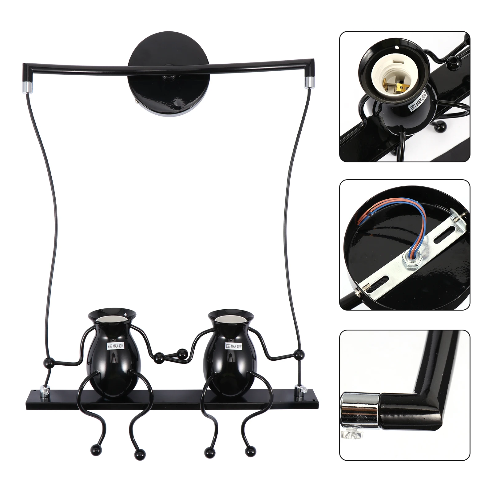 Wrought Iron Lamp Chandelier Hanging Loft Retro Ceiling Creative Metal Decor Double Light Port Durable Rust-Resistant for Room
Wrought Iron Lamp Chandelier Hanging Loft Retro Ceiling Creative Metal Decor Double Light Port Durable Rust-Resistant for Room
