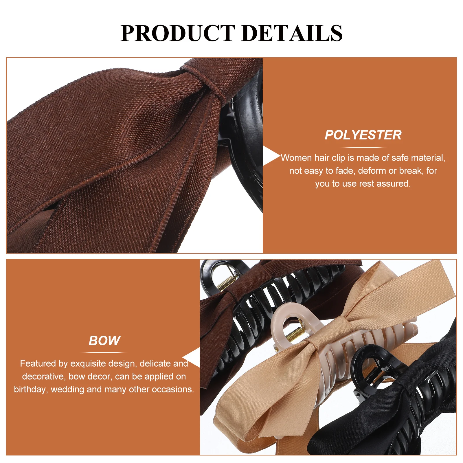 3Pcs Bow Hair Claw Clips Large Decorative Jaw Clip for Women Cute Hair Accessories Easy Hold Stylish Design for Daily Wedding
3Pcs Bow Hair Claw Clips Large Decorative Jaw Clip for Women Cute Hair Accessories Easy Hold Stylish Design for Daily Wedding