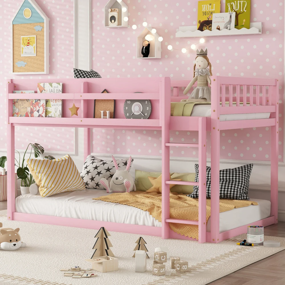 Floor Twin Over Twin Bunk Bed with Ladder, Solid Wood for Kids & Juniors, Pink(2025/11/25)
Floor Twin Over Twin Bunk Bed with Ladder, Solid Wood for Kids & Juniors, Pink(2025/11/25)