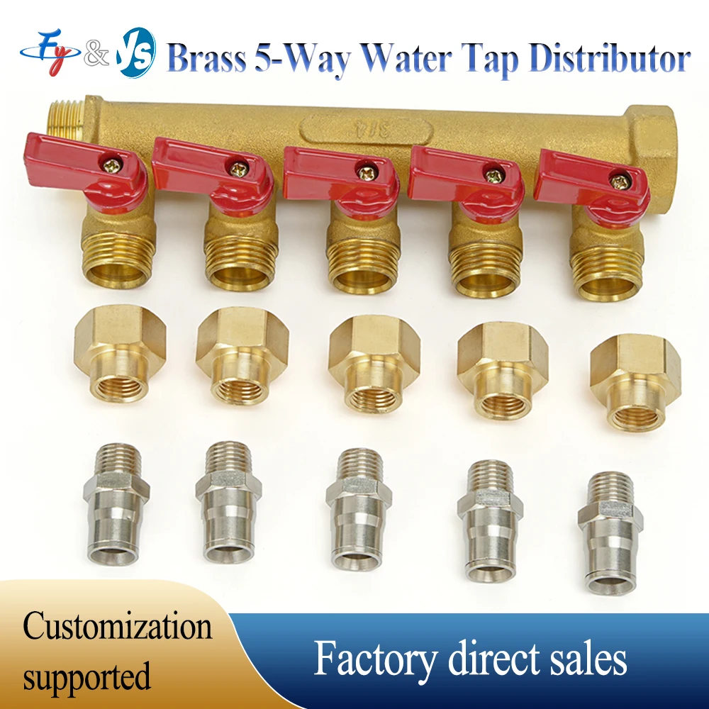 5 Way Brass Water Splitter 3/4 Inch High Flow Manifold Hot Cold Water Compatible For Garden Farm Agricultural Irrigation
5 Way Brass Water Splitter 3/4 Inch High Flow Manifold Hot Cold Water Compatible For Garden Farm Agricultural Irrigation