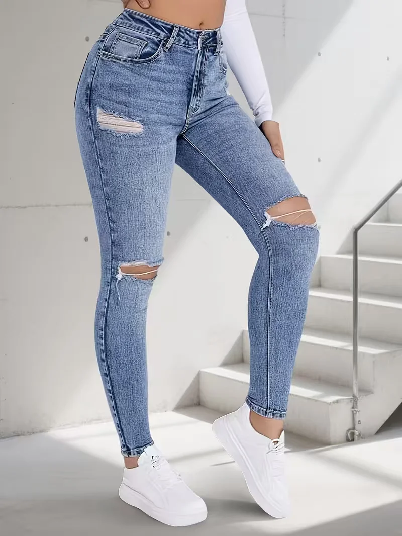 Women's Jeans Ripped Skinny High Waist Ankle Length Slimming Women's Pants Spring New Arrival Trendy Comfort Stretchy Fashion
Women's Jeans Ripped Skinny High Waist Ankle Length Slimming Women's Pants Spring New Arrival Trendy Comfort Stretchy Fashion