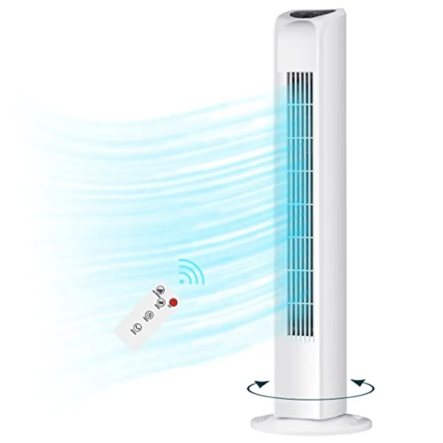 Oscillating Bladeless Tower Fan with Remote Quiet Cooling Portable Electric Standing Floor Fan with 3 Wind Speeds 3 Modes for B
Oscillating Bladeless Tower Fan with Remote Quiet Cooling Portable Electric Standing Floor Fan with 3 Wind Speeds 3 Modes for B
