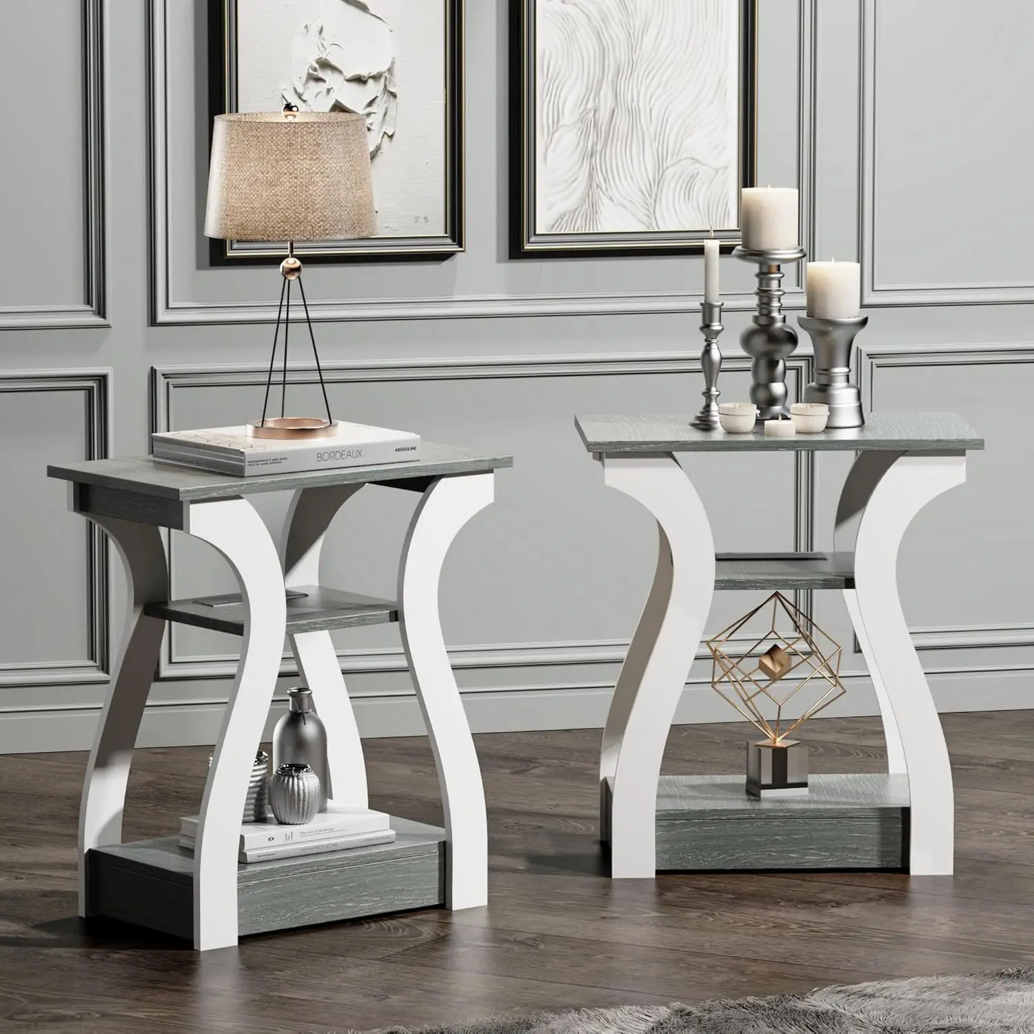End Table Set Of 2, Side Table With Charging Station, Usb Ports And Outlets, 3 Tier Nightstand, Sofa Table For Small Spaces,
End Table Set Of 2, Side Table With Charging Station, Usb Ports And Outlets, 3 Tier Nightstand, Sofa Table For Small Spaces,