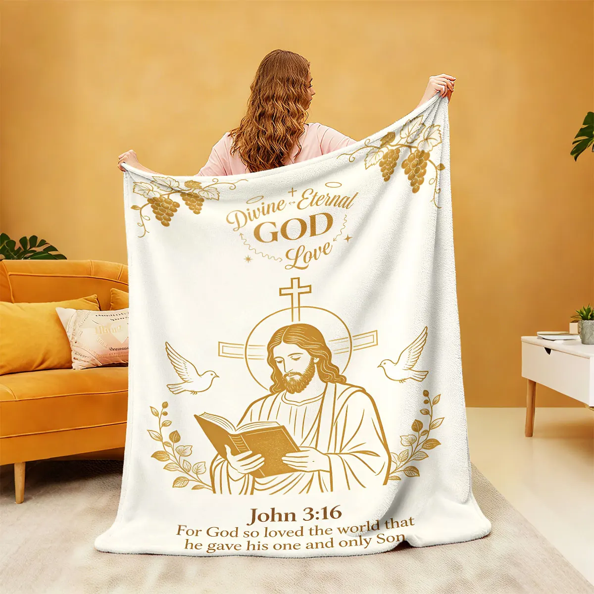 1pc Jesus Portrait Printed Flannel Blanket In Multiple Sizes, Soft And Comfortable For Nap Time, Machine Washable Cover Blanket
1pc Jesus Portrait Printed Flannel Blanket In Multiple Sizes, Soft And Comfortable For Nap Time, Machine Washable Cover Blanket
