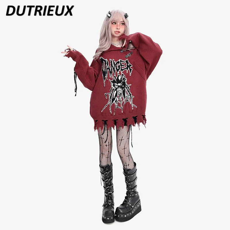 Japanese Style Long Sleeve Pullover Autumn and Winter Strap Loose Knitted Sweater Cool Irregular Cool Fashion Girl Sweaters
Japanese Style Long Sleeve Pullover Autumn and Winter Strap Loose Knitted Sweater Cool Irregular Cool Fashion Girl Sweaters