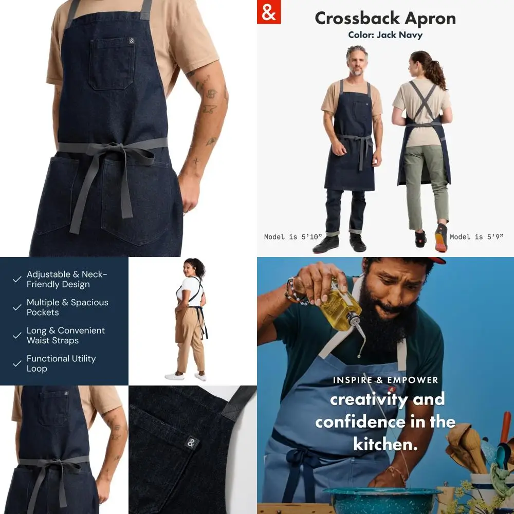 Cotton Denim Chef Apron with Pockets, 8oz, Crossback Style, Jack Navy Long-Sleeved Kitchen Wear
Cotton Denim Chef Apron with Pockets, 8oz, Crossback Style, Jack Navy Long-Sleeved Kitchen Wear
