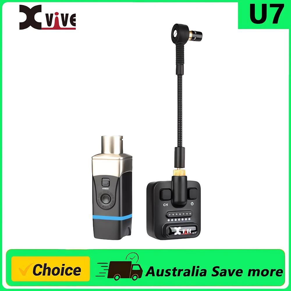 Xvive U7 Saxophone Microphone Wireless System 2.4 GHz Wireless Microphone for Saxophones, Trumpet, Trombone Brass Instruments
Xvive U7 Saxophone Microphone Wireless System 2.4 GHz Wireless Microphone for Saxophones, Trumpet, Trombone Brass Instruments