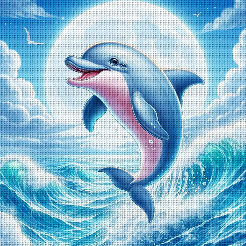 Moon-Jumping Dolphin Cross Stitch Kit DIY 11CT Embroidery Home Wall Decor Gift Handmade Material Frameless Semi-Finished 46×46cm
Moon-Jumping Dolphin Cross Stitch Kit DIY 11CT Embroidery Home Wall Decor Gift Handmade Material Frameless Semi-Finished 46×46cm