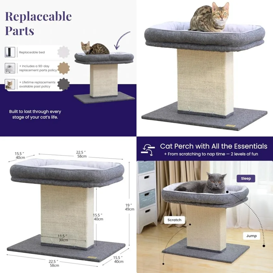 Mellow 2-Level 19" Cat Tree with Large Washable Replaceable Bed, Big Sisal Post, Quick Assembly, Built to Last, Ideal for Small
Mellow 2-Level 19" Cat Tree with Large Washable Replaceable Bed, Big Sisal Post, Quick Assembly, Built to Last, Ideal for Small