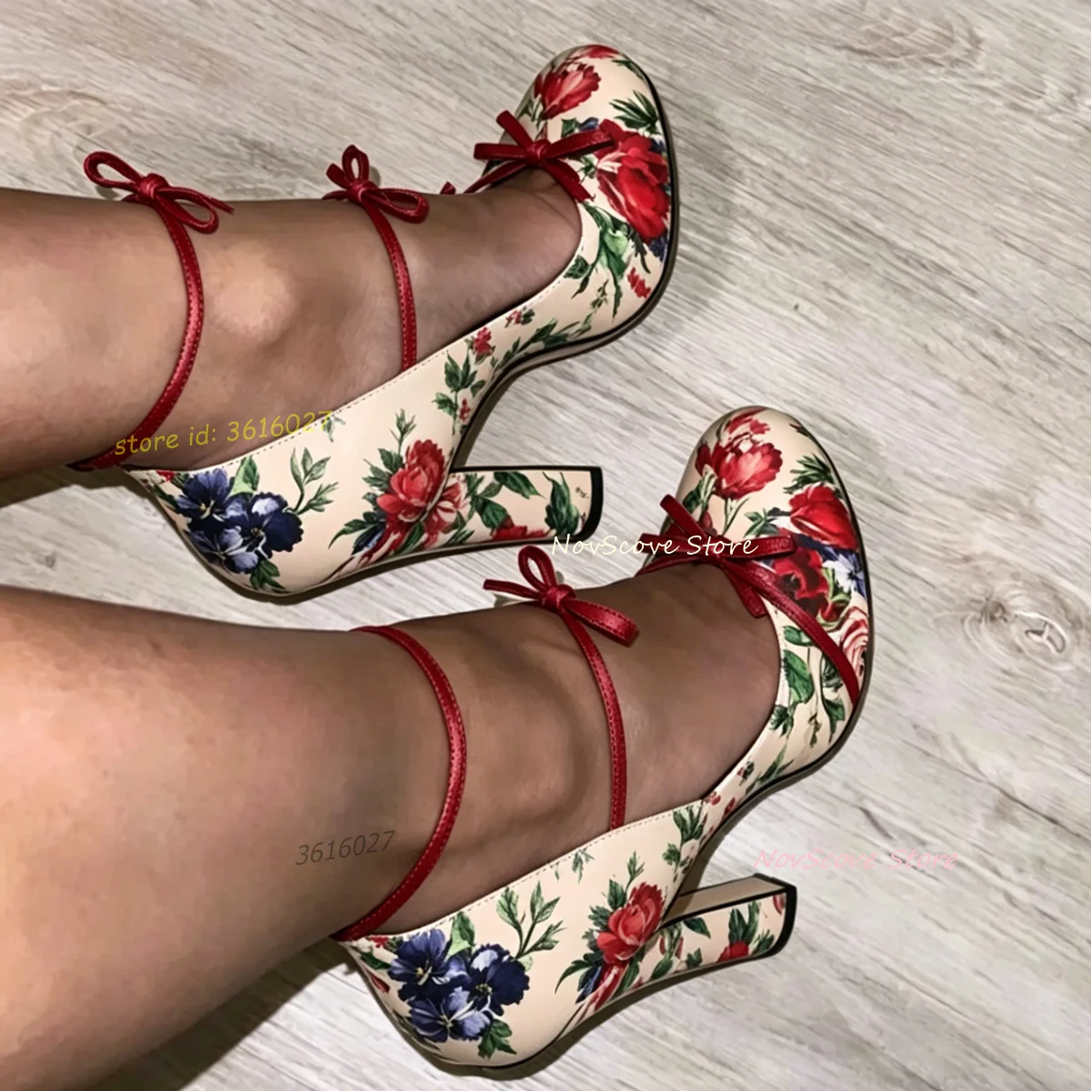 Round Toe Flower Print Pumps Multi Straps Bow Decor Block High Heels Shallow Pumps Summer Sexy Women Floral Sandals Party Shoes
Round Toe Flower Print Pumps Multi Straps Bow Decor Block High Heels Shallow Pumps Summer Sexy Women Floral Sandals Party Shoes