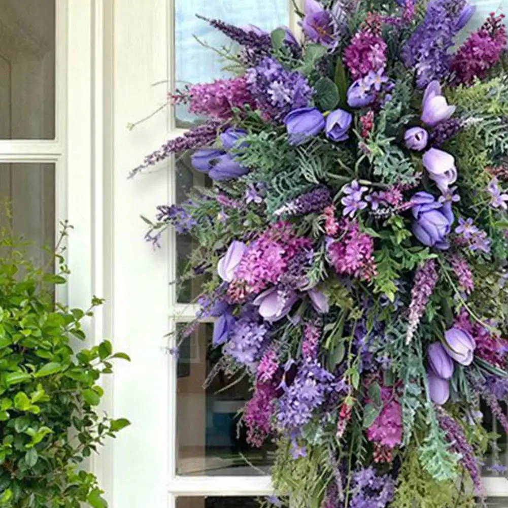 19.7 Inch Artificial Teardrop Wreath Purple Lavender Long Lasting Floral Swag for Wall Window Wedding Party Home Decoration
19.7 Inch Artificial Teardrop Wreath Purple Lavender Long Lasting Floral Swag for Wall Window Wedding Party Home Decoration