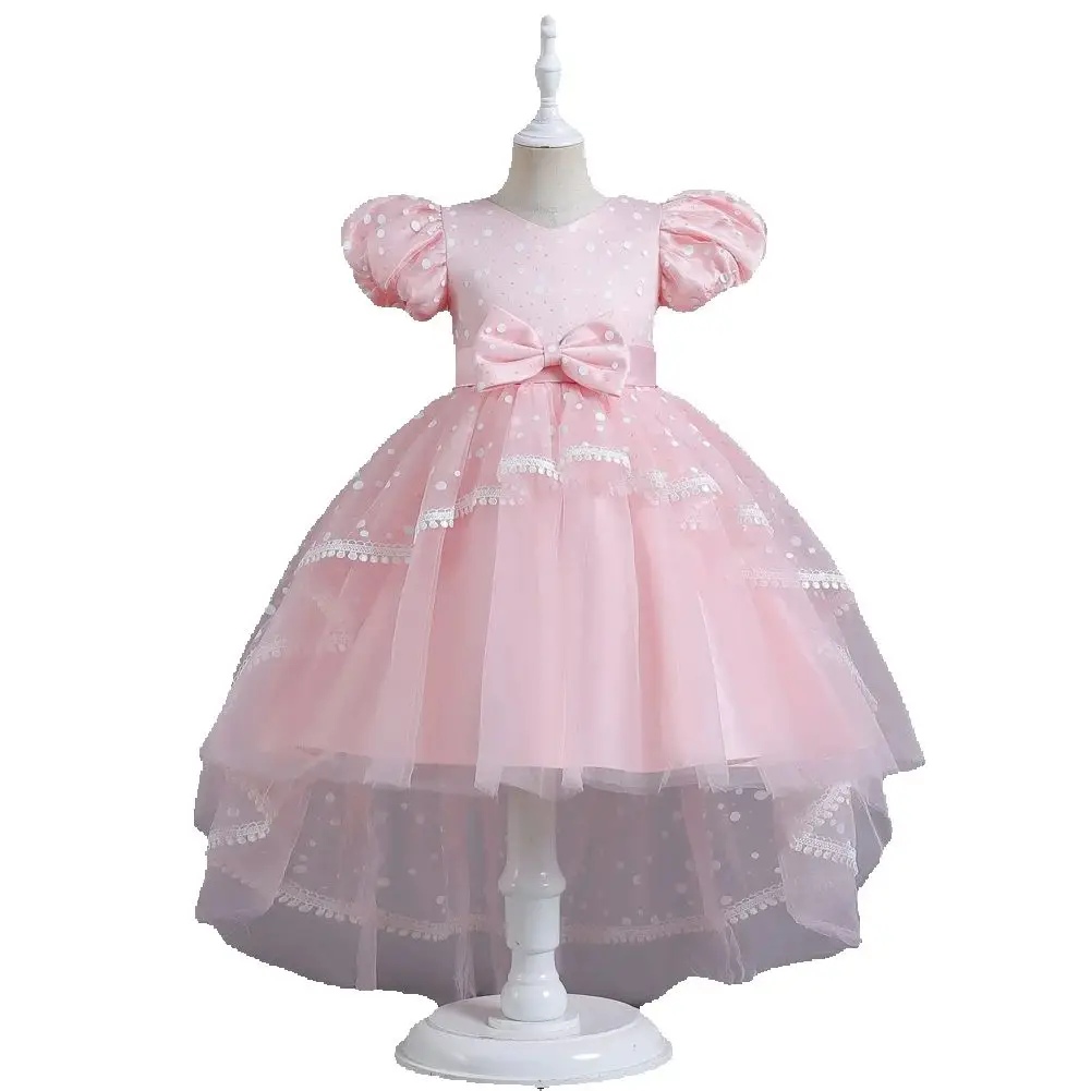 Pink Polka-Dot Kids Princess Dress For Girls Ages 3 to 8 Year Bubble Sleeve Party Dress Elegant Party Princess Train Kids Dress
Pink Polka-Dot Kids Princess Dress For Girls Ages 3 to 8 Year Bubble Sleeve Party Dress Elegant Party Princess Train Kids Dress