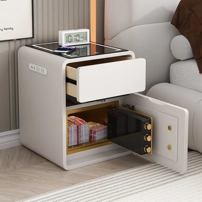 Bedside table, integrated safe, household safe, charging and storage, household bedroom, multi-functional safe.
Bedside table, integrated safe, household safe, charging and storage, household bedroom, multi-functional safe.