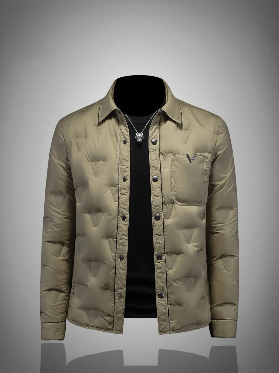 Легкая мужская повседневная куртка-рубашка с отложным воротником на одной пуговице, модная городская модель из полиэфирного волокна
Легкая мужская повседневная куртка-рубашка с отложным воротником на одной пуговице, модная городская модель из полиэфирного волокна