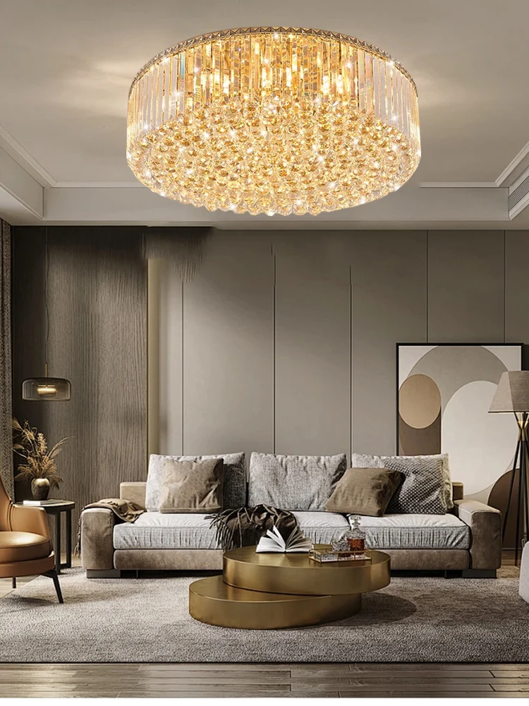 Gold Modern Luxury Round Crystal Ceiling Lamps Led Home Appliance Living Room Roof Light Fixture Lamparas De Techo Cristal
Gold Modern Luxury Round Crystal Ceiling Lamps Led Home Appliance Living Room Roof Light Fixture Lamparas De Techo Cristal
