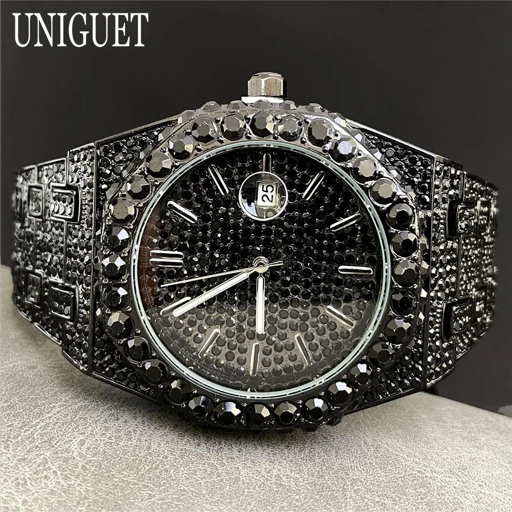 UNIGUET Fashion Iced Out Silver Mens Watch Luxury Calendar Waterproof Watch For Man Hip Hop High Quality Big Diamond Wristwatch
UNIGUET Fashion Iced Out Silver Mens Watch Luxury Calendar Waterproof Watch For Man Hip Hop High Quality Big Diamond Wristwatch