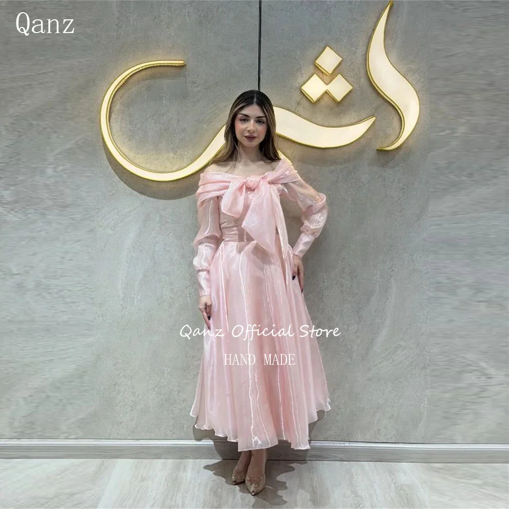 Qanz Elegant Organza Evening Dresses Long Sleeves A Line Women's Wedding Party Attire Ankle Length Vestidos De Fiesta Customized
Qanz Elegant Organza Evening Dresses Long Sleeves A Line Women's Wedding Party Attire Ankle Length Vestidos De Fiesta Customized