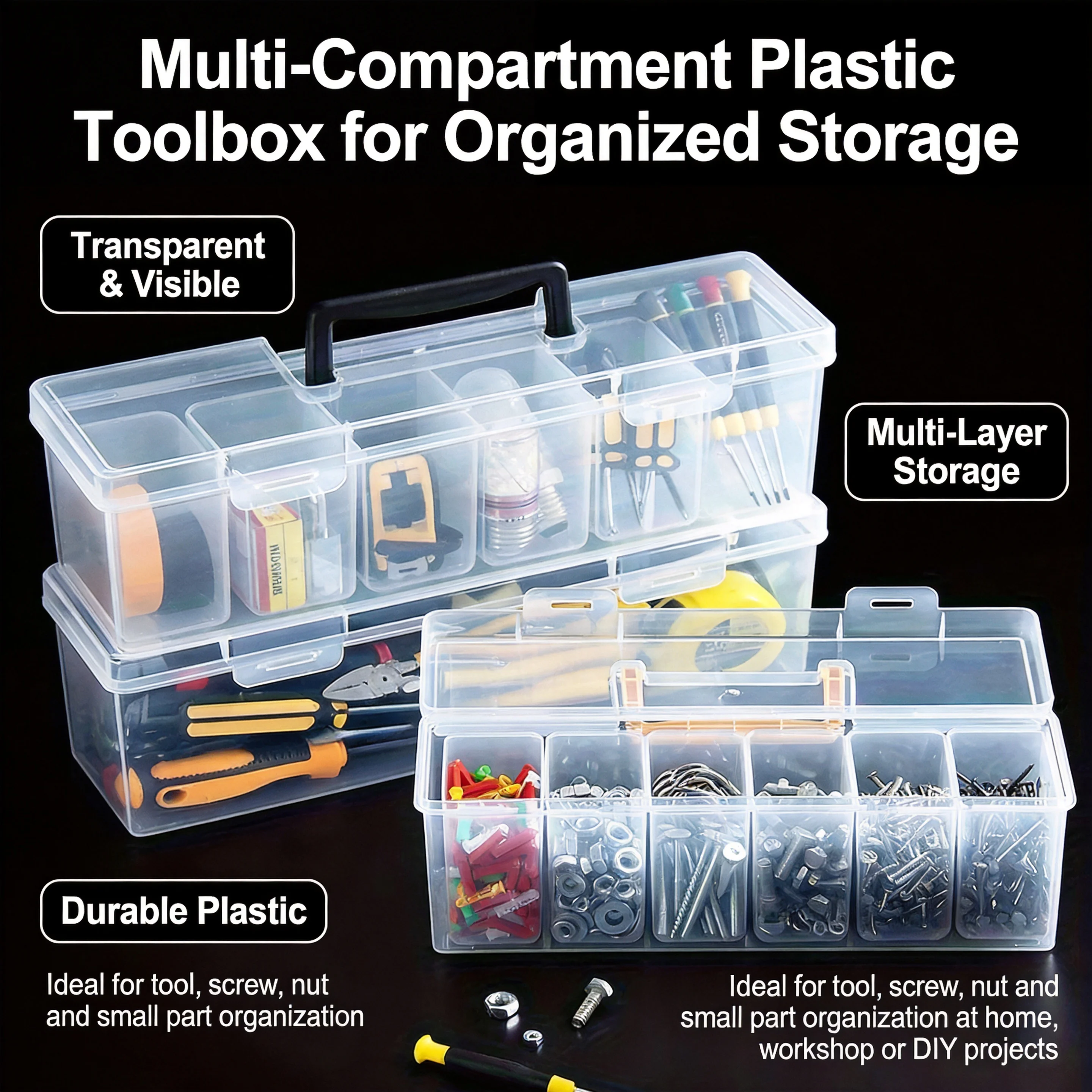 Hardware Tool Storage Box – Multi-Compartment Transparent Tool Organizer, Screw & Accessory Sorting Box, Household Screw,
Hardware Tool Storage Box – Multi-Compartment Transparent Tool Organizer, Screw & Accessory Sorting Box, Household Screw,