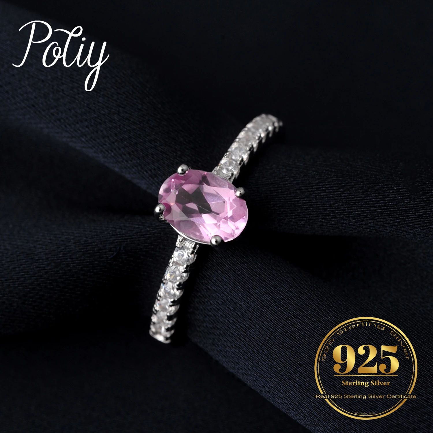 Potiy Genuine Natural Oval Pink Topaz 925 Sterling Silver Solitaire Ring for Woman Fashion Gemstone Fine Jewelry Wedding
Potiy Genuine Natural Oval Pink Topaz 925 Sterling Silver Solitaire Ring for Woman Fashion Gemstone Fine Jewelry Wedding