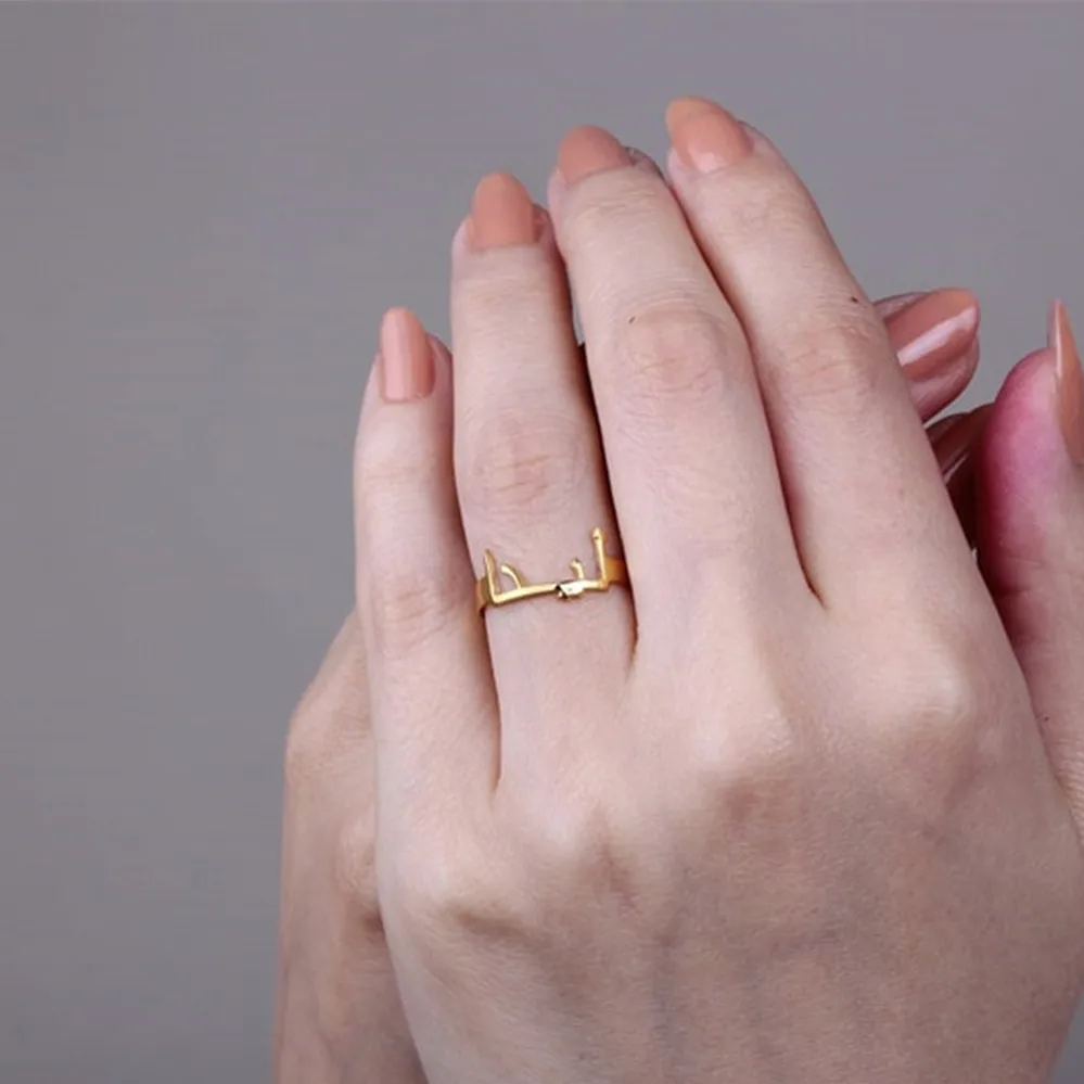 Personalized Arabic Letter Rings for Women Jewelry Stainless Steel Adjustable Custom Names Couple Rings Anniversary Gifts
Personalized Arabic Letter Rings for Women Jewelry Stainless Steel Adjustable Custom Names Couple Rings Anniversary Gifts