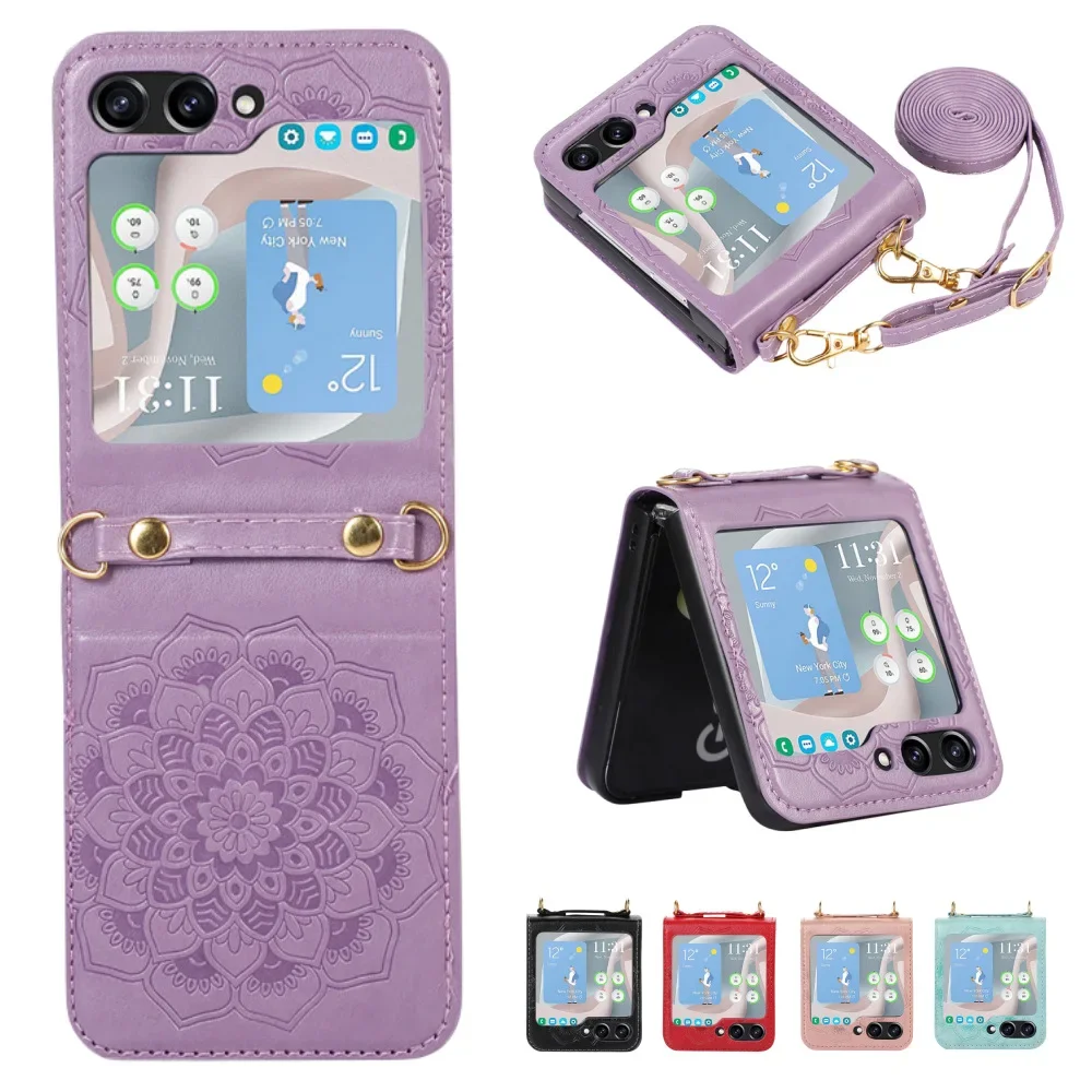 Crossbody Lanyard Flower Mandala Phone Case for Samsung Galaxy Z Flip 5 4 3 Flip5 Flip4 Flip3 5GPU Leather Shockproof Cover
Crossbody Lanyard Flower Mandala Phone Case for Samsung Galaxy Z Flip 5 4 3 Flip5 Flip4 Flip3 5GPU Leather Shockproof Cover