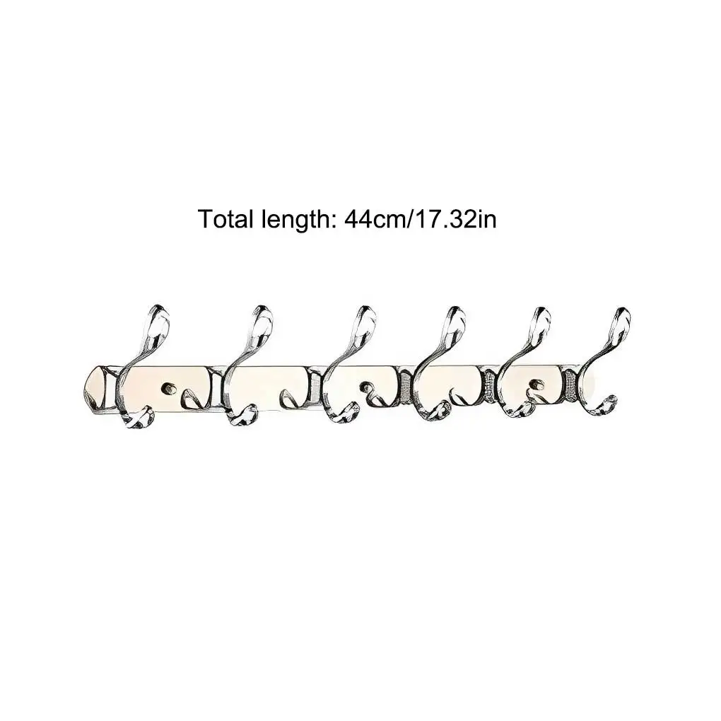 6 Hooks Stainless Steel Clothes Rack Bathroom Punching Shelf Bath Metal Door Kitchen Heavy Duty Hat Holder Bedroom
6 Hooks Stainless Steel Clothes Rack Bathroom Punching Shelf Bath Metal Door Kitchen Heavy Duty Hat Holder Bedroom
