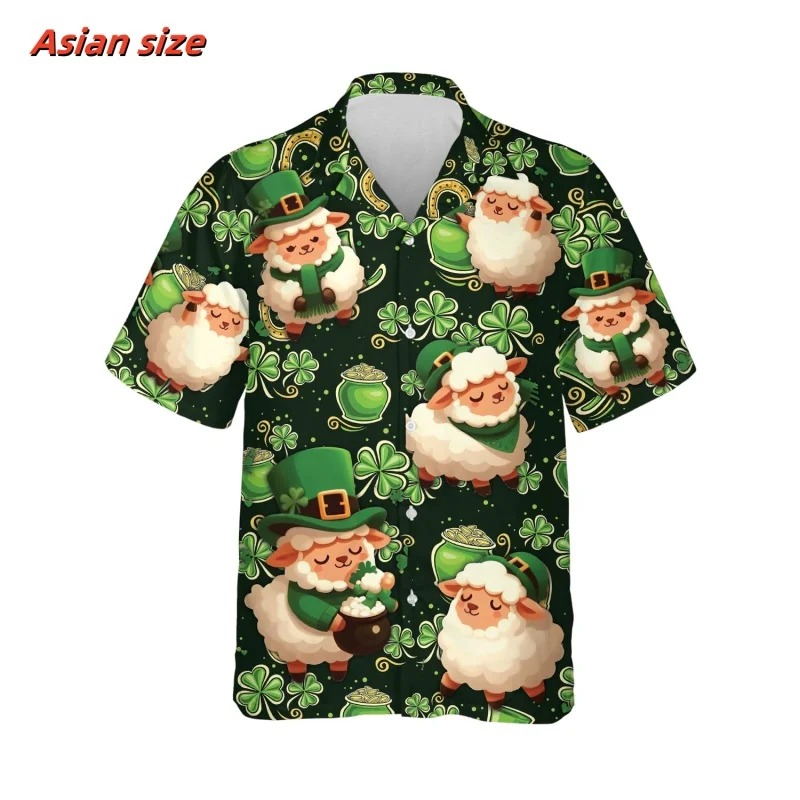 St. Patrick's Day Pattern Hawaiian Shirt For Men Clover Sheep Frog 3D Printed Short Sleeves Casual Lapel Aloha Shirts Blouses
St. Patrick's Day Pattern Hawaiian Shirt For Men Clover Sheep Frog 3D Printed Short Sleeves Casual Lapel Aloha Shirts Blouses