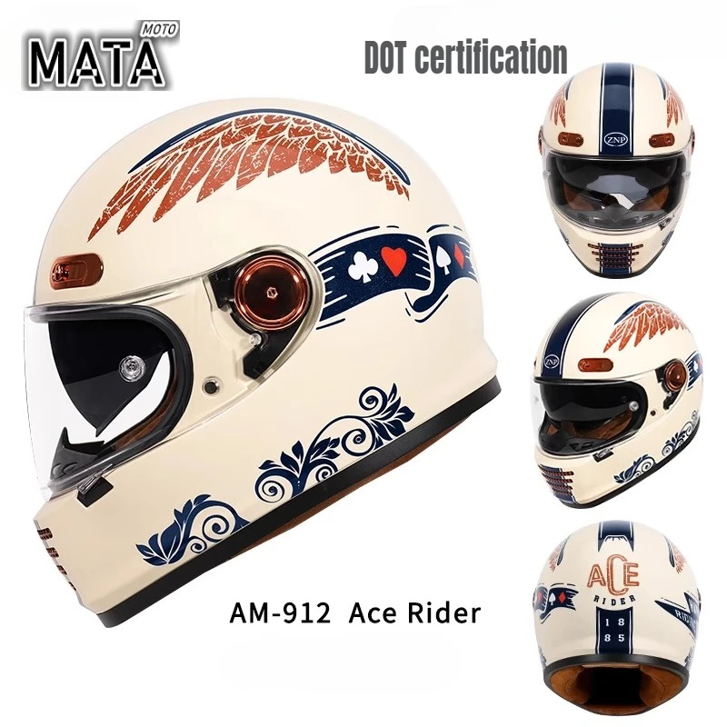 Retro Motorcycle Helmet Full Face Double Lens Off Road Helmet DOT Certification Cascos Para Motos for Harley Casco Moto
Retro Motorcycle Helmet Full Face Double Lens Off Road Helmet DOT Certification Cascos Para Motos for Harley Casco Moto